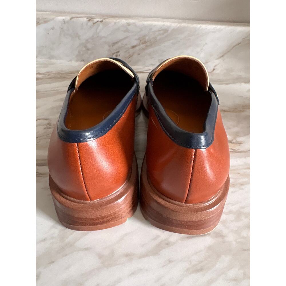 Franco Sarto Women's Edith 2 Penny Loafers Size 8 Cream Navy Brown Colorblock - Picture 4 of 10